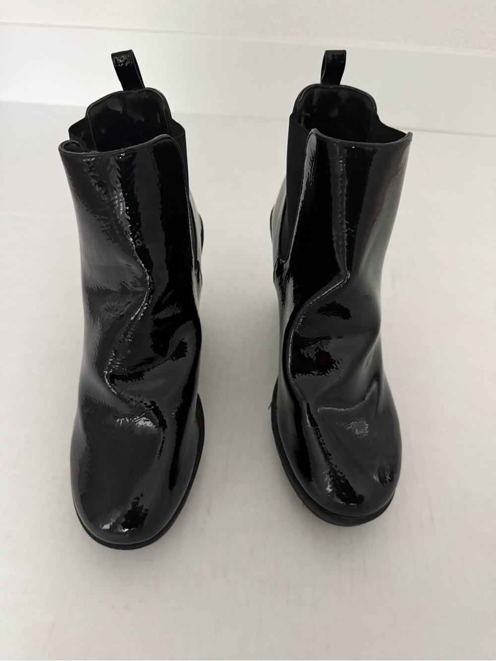 mark. Black Patent Ankle Booties Size 10